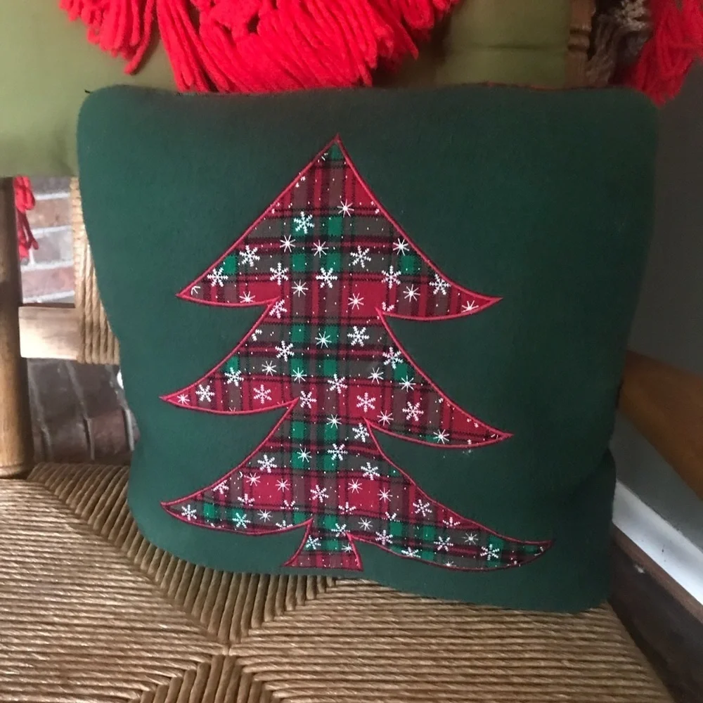 Rare Vintage Handmade Soft Christmas Tree Pillow